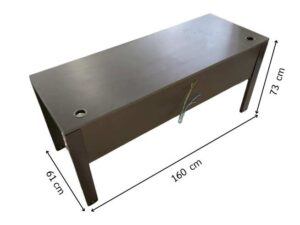 PROFLEX brand dark brown steel leg office desk.