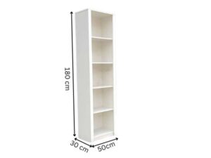 5-tiered wooden shelf, white