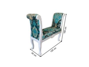 Louis Wood Armchair with Blue Fabric Cushion_M1FF0EVBAQ
