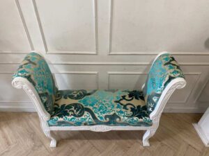 Louis Wood Armchair with Blue Fabric Cushion_M1FF0EVBAQ