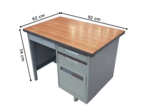 Steel desk, wooden top, 4 drawers, KINGDOM brand