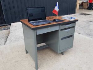 Steel desk, wooden top, 4 drawers, KINGDOM brand