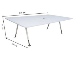 Rockworth 6-seat conference table with steel legs, white