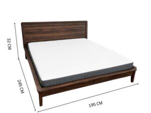 CHIC REPUBLIC Bed Frame, 6 ft, Marcello Walnut Finish