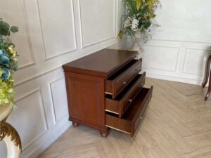 Brown 3-drawer teak cabinet