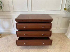 Brown 3-drawer teak cabinet