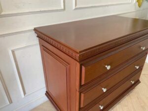Brown 3-drawer teak cabinet