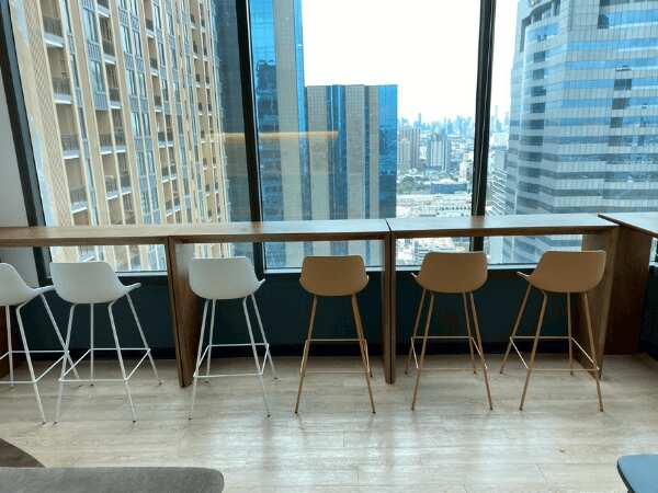 Bar chair, steel legs, brown, minimalist style