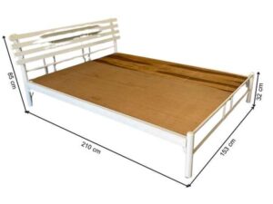5-foot white metal bed with 5-foot mattress, Healthy Sleep brand, 9-inch thickness_NCHQRAIH6E