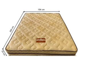 5-foot white metal bed with 5-foot mattress, Healthy Sleep brand, 9-inch thickness_NCHQRAIH6E