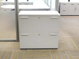 Wooden filing cabinet, 2 drawers, hanging file type (corrugated design), light gray_NXHA9O1TAQ