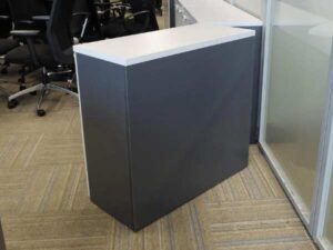 Wooden filing cabinet, 2 drawers, hanging file type (corrugated design), light gray_NXHA9O1TAQ