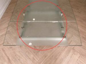 Dining table, glass top with extension, modern style_O20OPESFW2