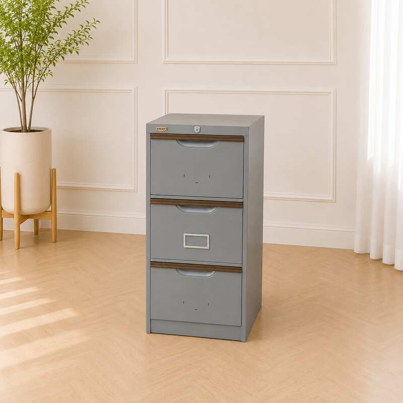 Steel filing cabinet, 3 drawers, gray, LUCKY brand_OI1L5FE1GI