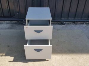 Wooden Filing Cabinet with 2 Drawers and Wheels, Gray