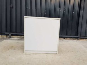 Two-door filing cabinet, wooden frame, white