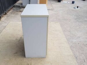 Two-door filing cabinet, wooden frame, white