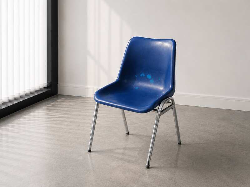 Lecture chair, steel legs with A belt, strong, tear resistant, can be stacked, seat is POLYPROPYLENE._ORWY4R3LVH