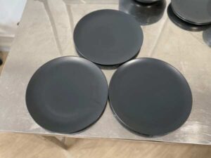Black IKEA dinnerware set