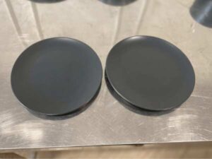 Black IKEA dinnerware set