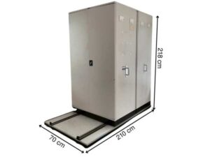 Steel filing cabinet with sliding rails and wheels, grey_PCY7CSEG97