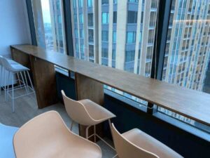 Bar table, wooden frame, brown, modern style