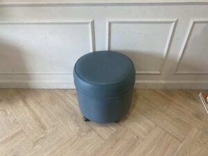Gray leather stool