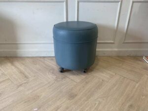 Gray leather stool