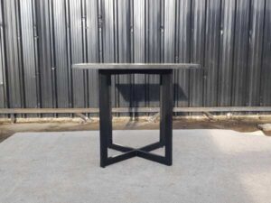 Dining table, steel legs, wooden top, 80 cm