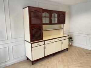 2-tier wooden kitchen cabinet, vintage style_Q5PWB0U8UG