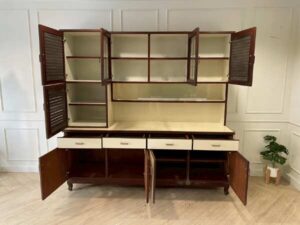2-tier wooden kitchen cabinet, vintage style_Q5PWB0U8UG