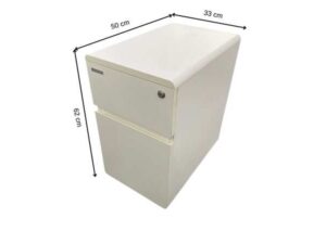Modernform Mobile Cabinet with 2 Drawers, White, with Wheels
