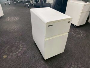 Modernform Mobile Cabinet with 2 Drawers, White, with Wheels