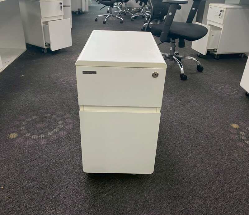Modernform Mobile Cabinet with 2 Drawers, White, with Wheels