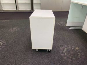 Modernform Mobile Cabinet with 2 Drawers, White, with Wheels