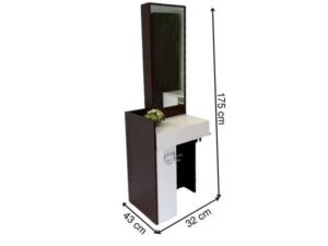 Wardrobe + TV stand + dressing table, dark brown, modern style