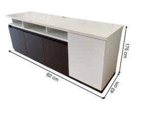 Wardrobe + TV stand + dressing table, dark brown, modern style