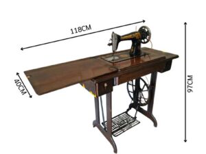 Vintage SINGER Sewing Machine with Solid Wood Cabinet