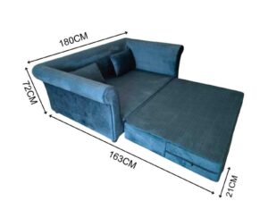 Velvet Sofa Bed with Adjustable Backrest (Brand New)_RTGYCXYMU5