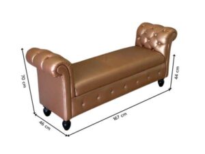 Armchair with wooden legs and leather seat, button-tufted, rose gold color._S5E8HBYPNR