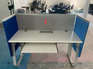 Rockworth White Desk with Power Strip