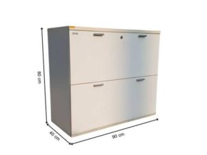 Moflex brand white mobile cabinet with 2 drawers.