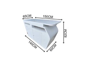 Trade show display counter, white top