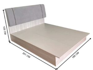 Gray velvet bed, 5 feet long