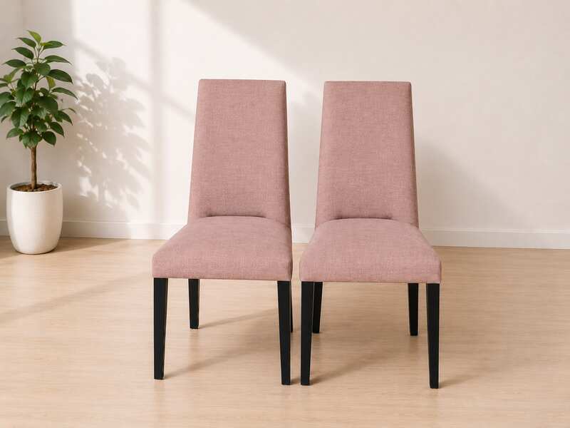 Wooden Dining Chair with Cream Upholstered Seat