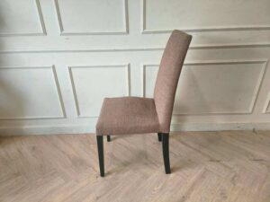 Wooden Dining Chair with Cream Upholstered Seat