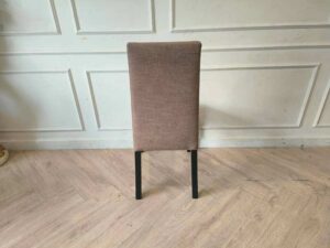 Wooden Dining Chair with Cream Upholstered Seat