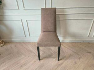 Wooden Dining Chair with Cream Upholstered Seat