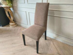Wooden Dining Chair with Cream Upholstered Seat