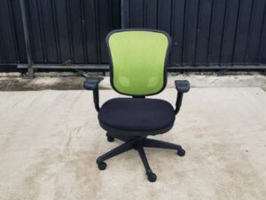 Office chair, fabric cushion, mesh backrest, green_T7GS8UCA68
